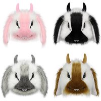 Faux Fur Rabbit Mask Fluffy Bunny Masks Easter Cosplay Party Costume Accessories