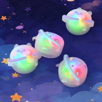 PlayVital Cute Illuminated LED Thumbstick for ps5/ps4, for Xbox Series X/S & Xbox One & Switch Pro - Planet & Sweet Bunny