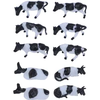 10PCS Realistic 1:87 Scale HO/OO Gauge 00 Black & White Cow Models For Your Model Railway Pack Model DIY Model Accessories