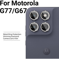 Bling Diamond Metal Lens Protector Ring Cover For Motorola G77 G67 G57 G86 Power G66J/Y G56 Ultra HD Glass Anti-Scratch Lens Cap