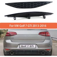Gloss Black Rear Bumper Reflector Insert Set Honeycomb For Volkswagen Golf 7 GTI 2013 2014 2015 2016