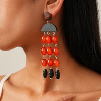 Vintage Bohemian Beaded Tassel Earrings, Fashionable Ethnic Style Personalized Women's Trendy Party High-end Jewelry Accessories
