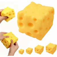 Jumbo Size Cheese Toy Butter Chocolate Slow Rebound Elastic Squeeze Toy Anti-Stress Squeeze Sensory Fidget Toy for Adults Kids