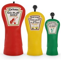 Golf Club Head Covers Driver Premium High Quality 3 5 Wood Fairway Hybrid Headcover Sauce Style Design Golf HeadCover Soft Cover