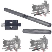 15mm Carbon Fiber Rod Black Dual 1/4-20 6mm Thread Universal for DSLR Camera Follow Focus System Video Rail Tube Mount 100mm