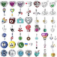 2026Hot Selling 925 Silver, Heart-Shaped,Bead Key, Lipstick Pendant, Fit Original Bracelet, DIY Accessories, Exquisite Jewelry