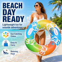 1PC Inflatable Swimming Float Ring, PVC Floating Tube With Dual Handles For Pool Beach Summer Holiday Water Lounger