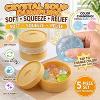 Aesthetic 5Pcs Bun Squishy: Solid Maltose Stress Reliever, Crystal Steamer Ornament, Trendy Adult Fidget Toy, New Gift, 2026