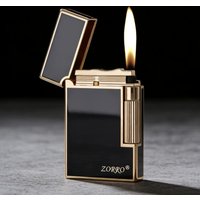 2026 ZORRO Metal Loud Voice Open Flame Butane Gas Lighter Side Pulley Ignition High End Gift Lighters Gadgets for Boyfriend