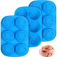 1/3pcs rose soap, handmade candle mold, silicone cake mold, baking tray, pan mold, muffin, rose ice cubes
