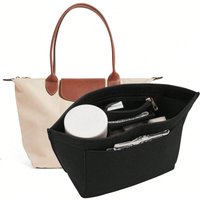 Felt Insert Bag For Longchamp Handbag Liner Bag Felt Cloth Makeup Bag Support Travel Portable Insert Purse Organizer, 4 Size