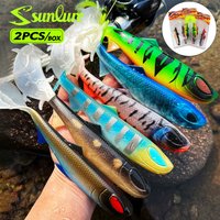 Sunlure 16.5cm 22.8cm Long Wavy Tail Soft Swimbait Fishing Lure 2PCS/Bag Big Pike Perch Bait Zander Catfish Fishing Tackle