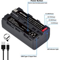 Batmax NP-F550 Battery with USB-C Fast Charge Port for Godox LED Video Light for NP-F Battery LED Light Panels,Video Monitor