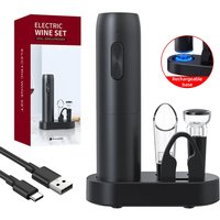 Electric Wine Opener USB Rechargeable Automatic Large Battery Powered Effortless Bottle Opener For Kitchen BarTools Party Gift