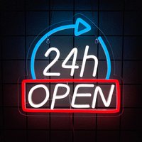 Open 24 Hours Neon Sign, Led Sign, Open 24 Hours Sign Pub Bar Convenience Store Coffee Shop Restaurant Stores Light Neon Sign