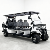 8 Seats Best Electric Golf Cart Smart Electric Golf Cart 120AH Lithium Ion Battery 4 Wheels Disc Brakes Off-Road Tires High Ride