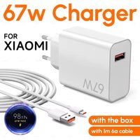 For XIAOMI 67W Charger Cargador Hyper Turbo Charge Adapter 67W Fast Charging Cable For Mi 15T 13T 13 12 Lite Poco X5 Pro F5 F4