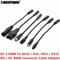 AliExpress TANGSPOWER 5Pcs DC 5.5MM To 3P GX16 3-Pin XLR RCA IEC 3P GX12 DC 8MM Connector Cable Adapter For Scooter Electric Bike Charger Accessories