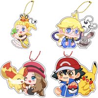 Pokemon Dedenne Fennekin Pikachu Keychain Anime Peripheral Cute Cartoon Backpack Key Pendant Kawaii Goods Gift for Friends