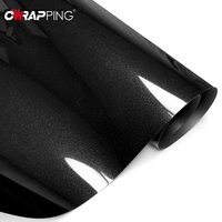 Car Sticker Vinyl Wrap Pearl Black Waterproof Glossy Automotive Vinyl for Motorcycle Helmets PET Car Film Covering Self-adhesive