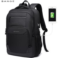 BANGE Travel Waterproof Backpack with USB Charging Port Fit 15.6 Inch Laptop Backpacks for Men and Women, Teenager School Bags