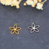 3pcs Stainless Steel Flower Charms Bloom Plant Pendant Jewelry Making Necklace Earrings Bracelet DIY Crafts Accessories