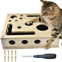 Cat Nail File Scratcher Box Wooden Enrichment Puzzle Toy Inside Sandpaper Claw Care Furniture Protectionfor Indoor Cats Supplies
