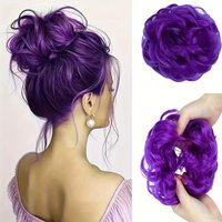 6 Inch Synthetic Hair Bun Extensions Messy Curly Elastic Hair Scrunchies Hairpieces Chignon Donut Updo Hair Pieces for Women