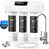 ALTHY Under Sink Ultrafiltration Water Filter Purifier System, 3 Stage PP+UF+AC,Remove Lead, Chlorine, Bacteria & Bad Taste