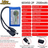 5V 2A 603450-2P 2500mah Booster Battery Small Microcontroller Intelligent Lock LED Lamp Power Supply 4.8V Lipo Battery