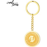 Gye Nyame Adinkra Keychain African Symbol Keyring Stainless Steel Pendant Amulet African Ethnic Jewelry Gift For Men Women