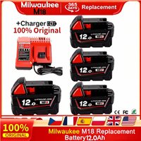 Akumulator zamienny 18V 12.0Ah, kompatybilny z Milwaukee M18 - 15 ogniw 21700 Li-ion, akumulator wielokrotnego ładowania, model M18 - 48-11-1815