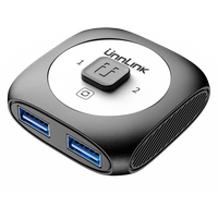 Unnlink USB 3.0 Switch Selector 5Gbps 2 In 1 Out for PC + Macbook to Mouse Keyboard Printer