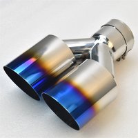 304 stainless steel automobile universal import double cylinder rear exhaust tailpipe blue muffler titanium alloy export stainle