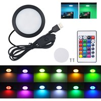 Światła LED RGB 5V USB do montażu pod szafką, z możliwością ściemniania, pilotem i przełącznikiem, regulacja koloru i jasności, lampka nocna DIY do druku 3D
