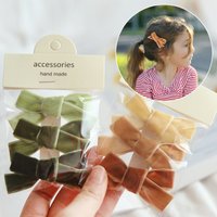 Girls' Velvet Minimalist Bow Headwear, Children's Hair Accessories, Hair Clips, 3 Piece Set