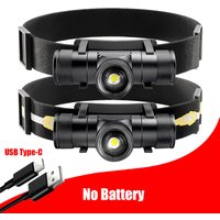 No Battery Focusing 1*LED White Headlamp 1200LM Powerful Type-C Rechargesble Headlight Waterproof Camping Fishing Head Torch