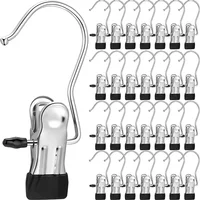 10/20/30PCS Stainless Steel Clothespins Laundry Clothes Pegs Hook Portable Hanging Clothes Clip Pants Socks Storage Clip
