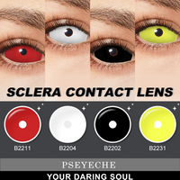 PSEYECHE 22MM, usage annuel, 1 paire de lentilles de contact sclérales pour Halloween, idéales pour le cosplay, lentilles de contact colorées, lentilles de contact blanches, lentilles complètes.