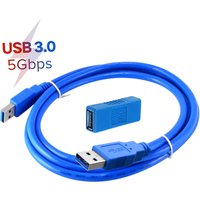 6 Feet 1.8 Meter USB3.0 A-A Extension Cable High Speed Data & Power Cord for Desktop Laptop External Hard Drive Hub Cooler