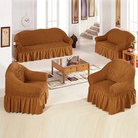 Slipcover SofaCover 1 Piece Easy Fitted Couch Cover Universal High Stretch Furniture Protector with Skirt Country Style 3 Seater