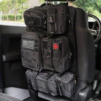 Tactical Car Seat Back Organizer Tactical Vehicle Panel Organizer with 5 Detachable Molle Pouches Universal Fits Most Vehicles