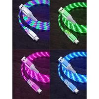 Fast Charging Data Cord Flow Luminous USB Type C Cable 5A Fast Charging Cable Glowing LED Cable for Samsung Xiaomi IPhone Micro