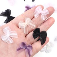 30pcs Mini Mesh Ribbon Bows Bowknot Tie Multicolor Bows Flower For Handwork Crafts DIY Hair Clips Decoration Nail Manicure