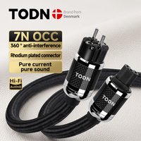 TODN Power Cable HIFI OCC Audio Cable EU/US Vseries Shielded Carbon Fiber Shell Connector Amplificateur Filtre Audio Power Cord