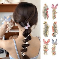 Elastic Spiral Telephone Wire Hairband Hair Ties Butterfly Flower Pearl Cute Sweet Hair Ropes Verstaile Hair style Accessories