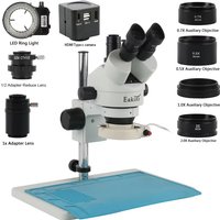 3.5X-90X Trinocular Microscope Metal Stereo Microscope +4K 1080P 48mp IMX307 HDMI USB VGA Video Camera 0.5X Auxilliary Objective