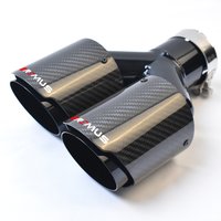 Y Type Double Universal Black Car Double Muffler Tip Glossy Fiber Carbon Modification Tail Pipe With VREMUS image 3