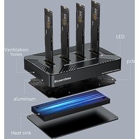 Blueendless 4 bay m2 SSD docking station Type C USB3.1 10Gbps m.2 NVME SATA ngff dual protocol Aluminum alloy SSD enclosure