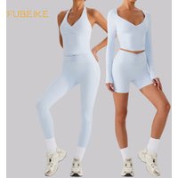 New Piece Set Summer Solid Color Sports Bra With Chest Pads Yoga Outfit Set High Waist Hip Lift Fitness Compresshion Pants